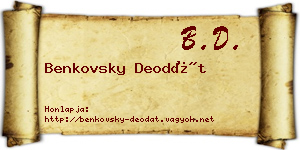Benkovsky Deodát névjegykártya
